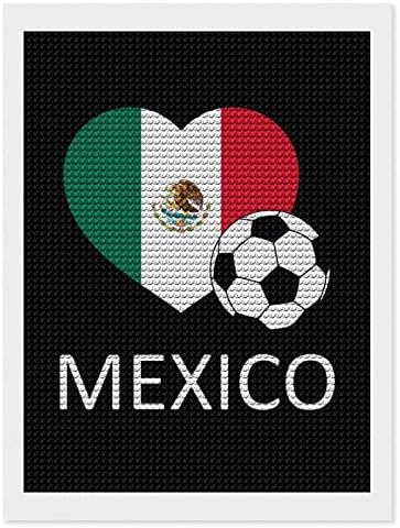 אהבה מקסיקו כדורגל ציור יהלום ערכות תמונה עגול מקדחה מלאה מלאכת אמנות לקישוט קיר ביתי