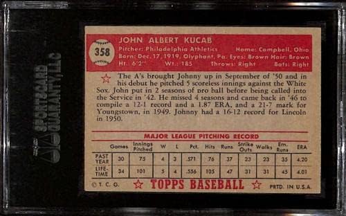 358 ג'ון קוקאב - 1952 כרטיסי בייסבול של טופס מדורגת SGC 60 - כרטיסי וינטג 'עם חתימות בייסבול