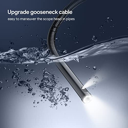 Endoscope עדשה כפולה של DepStech, מצלמת בדיקת בורסקופ וידאו 5.0 MP עם מסך IPS בגודל 5 אינץ ', מצלמת נחש