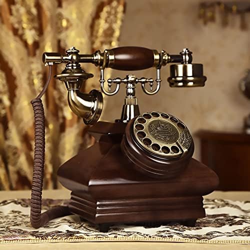 טלפון עתיק אירופאי עיצוב חיוג סיבוב עיצוב טלפון קווי רטרו עם כבלים ניתנים לחיבור וכרטיסים ניתנים לחיבור