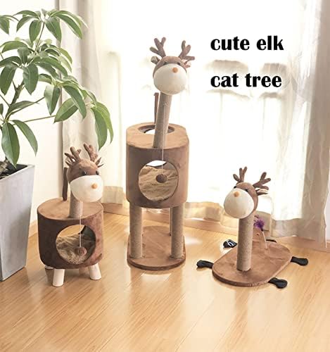עץ חתול לחתולים מקורה 47. 2 אינץ 2 שכבות איילים חתול דירות יציב חתול טיפוס מסגרת נוח קטיפה חתול קן עם מגרד