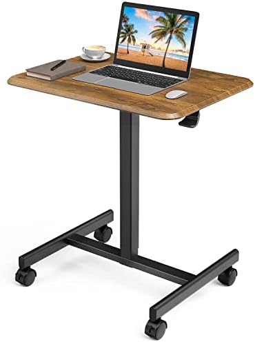 קטן עומד שולחן נייד עומד שולחן מתכוונן גובה, נייד נייד מתגלגל מחשב נייד שולחן על גלגלים קטן מתכוונן