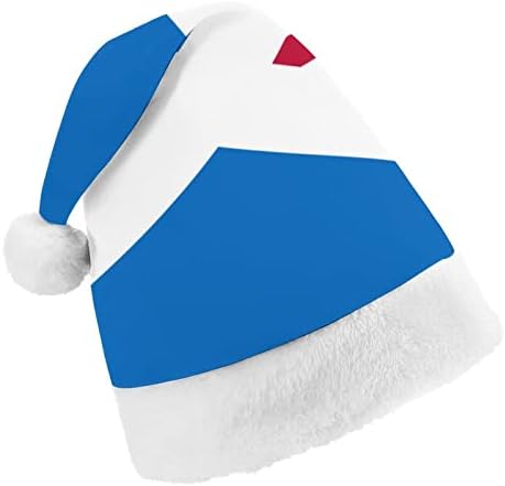 סקוטלנד ארהב דגל לערבב קטיפה חג המולד כובע שובב ונחמד סנטה כובעי עם קטיפה ברים ונוחות אוניית חג