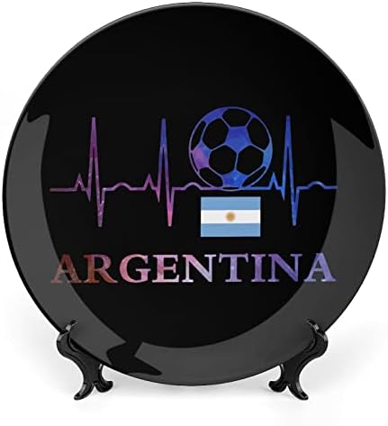 דגל ארגנטינאי הכדורגל קוטגון תמונה עצם סין סין צלחת דקורטיבית אישיות קרמיקה מצלמת ארוחת ערב לנשים מתנות לגברים