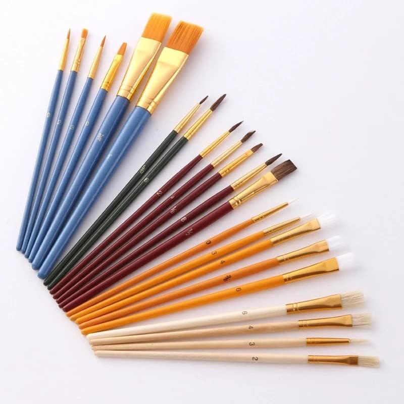 HNKDD מקצועי ניילון שיער מברשות עט שמן צבעי מים ציור ציור מברשת עטים