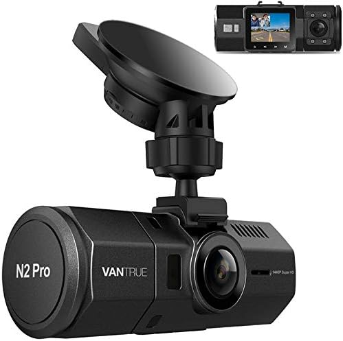 Vantrue N2 Pro Uber DUAL 1080P מצלמת מקף, 2.5K 1440P מצלמת מקף קדמית, מצלמת מקף קדמית ופנים עם ראיית לילה