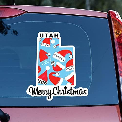 מדינת בית יוטה מדבקות חג מולד עכברים חג המולד יוטה מפת מכונית מדבקות קישוט חג המולד מדבקות ויניל מדבקות