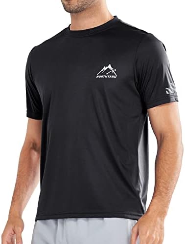 חולצות הגנה מפני השמש של הגברים הצפוניים SPF UV דיג חולצות שרוול קצר שחייה שחייה שומר UPF 50+ יבש מהיר לטיולים