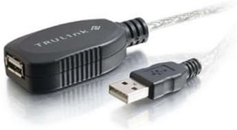 כבל סיומת ארוך USB C2G USB, כבל USB, USB A לכבל, שחור, 9.84 רגל, כבלים ללכת 52108