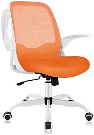 כיסא משרדי, כיסא שולחן ארגונומי, כיסא מחשב רשת לנשימה, כיסא משימה מסתובב נוח עם משענות ידיים הפוכות וגובה מתכוונן