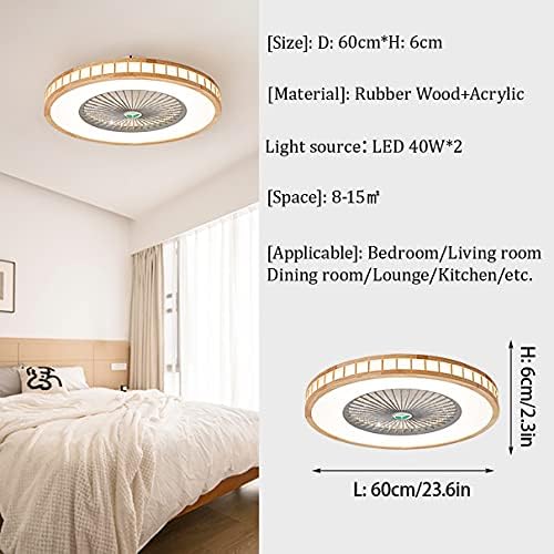 מאוורר תקרה של פהון עם אור ושלט רחוק חדר שינה שקט LED לעומק עומס דקיק אולטרה-דקיק תאורת תקרה