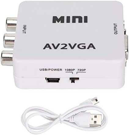 ממיר VGA של PLPLAOOO, AV ל- VGA מתאם, מורכב למתאם VGA, 480p מיני Composite AV למתאם VGA SET TVER