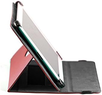 כיסוי מארז עור דמוי עור אדום של Navitech עם 360 מעמד סיבוב תואם למחשב Tablet של Yuntab LG01-10.1 אינץ '