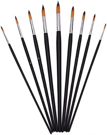 OperitAcx 9 יחידות תלבושת שחורה עטים שחורים לציור ערכות בד שמן מברשות ציור שמן מברשת אמן סט אקרל מברשת