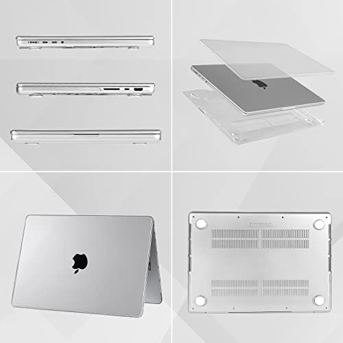 MacBook Pro 14 אינץ ', הצמד מגן על כיסוי מעטפת קשיח קשה וכיסוי עור מקלדת עבור MacBook Pro 14 אינץ' 2021 שחרור