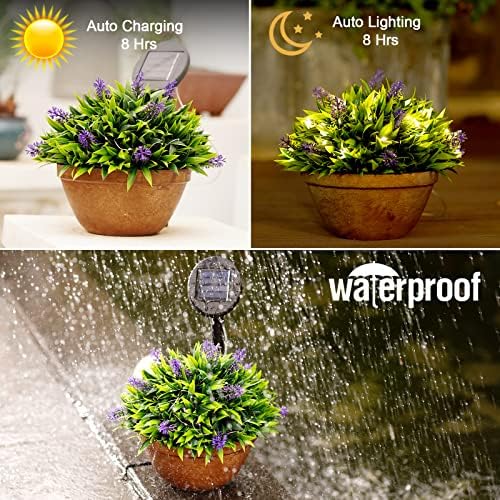 צמחים מזויפים מלאכותיים של Nacome לעיצוב בית מקורה - צמחים ופרחים מלאכותיים עם אורות סולאריים לעיצוב סלון
