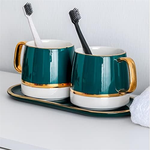 SSLFQND מברשת שיניים כוס שטיפת פה כוס שטיפה כוס שטיפה כוס קרמיקה כוס שיניים אמבטיה ביתית בסגנון אירופי