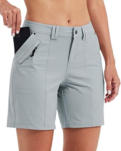 ויליט מכנסי טיול גולף לנשים מכנסיים קצרים 7 מכנסיים קצרים אתלטי יבש מהיר מכנסי קיץ מזדמנים עם כיסים