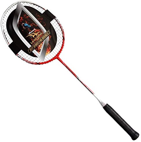 מחבטי Badminton Langning סט של 2, שדרג פחמן קל משקל קל משקל מחבט בדמינטון לאימוני ספורטאים מקצועיים ותחרות
