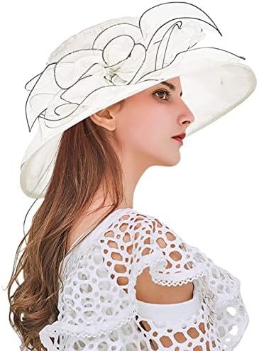 בציר כובעי נשים, קלוש מרתק כובעי לנשים, תה מסיבת כלה כנסיית כובע רחב שולי שמש כובע