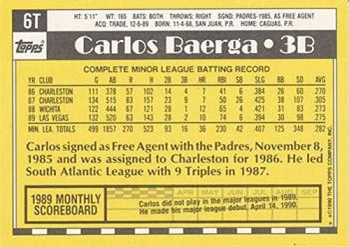 1990 Topps נסחרו 6t Carlos Baerga Cleveland Indians MLB כרטיס בייסבול NM-MT
