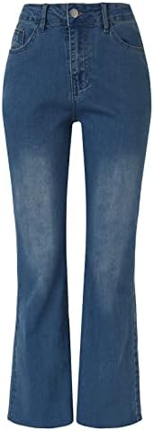 מכנסי ג'ינס של נשים אילוגו מעט מותניים גבוהים אלסטיים ומכנסיים מעט מתרחבים נשים ז'קט קלילות