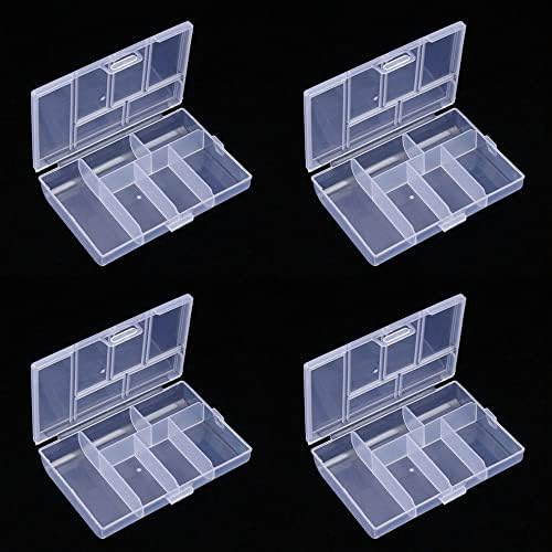 Homesogood 4 חבילה רב פונקציה קופסת אחסון ברורה עם עיצוב תלוי 6 רשתות תכשיטים מארגן תכשיטים פלסטיק