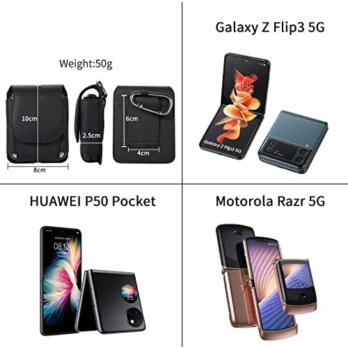 נרתיק טלפוני עור מקורי טלפונים סלולריים חגורת טלפון נרתיק לסמסונג גלקסי Z Flip 4/3, Z flip3 5G, Z Flip 2, או
