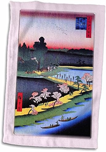 3 דרוז פלורן אסייתי - ציור יפני נוף של אדו - מגבות