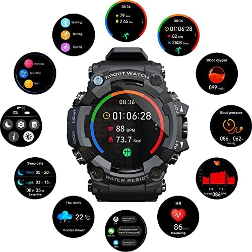 Chihuo Lokmat התקפה שעון חכם שעון כושר גשש Bluetooth שעון דופק צג ספורט עמיד למים שעון לאנדרואיד iOS