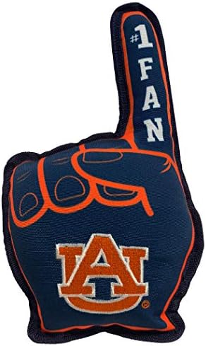 NCAA Auburn Tigers 1 צעצוע מאוורר לכלבים וחתולים. צעצוע חיית מחמד קשוח ביותר עם חריקות פנימיות.