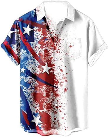 חולצות חוף קיץ BMISEGM לגברים לגברים דגל אמריקאי חולצות פטריוטיות לגברים 4 ביולי שרוול אחד קצר