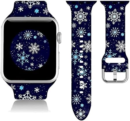 קישוטי מתנות לחג המולד רצועות צמיד עבור פס שעון Apple 38 ממ/40 ממ/41 ממ/42 ממ/44 ממ/45 ממ סיליקון רך סיליקון