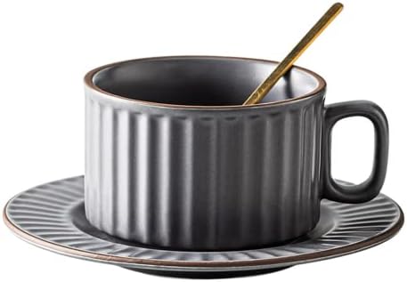 ג 'ימירויגרו קרמיקה כוס קפה ותחתית, 8.5 עוז פורצלן מט קפוצ' ינו אספרסו כוסות עם כפית, מדיח כלים & מגבר;