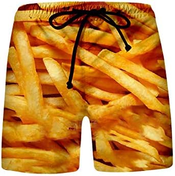 מכנסי אתלטי לגברים אוכל מציאותי תלת מימד מודפסים מכנסי קיץ קצרים חוף מכנסיים משיכת כיסים חוף שחייה קצרים
