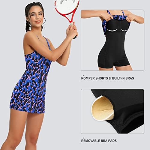 שמלת טניס של Lockeith Womens עם מכנסיים קצרים ומובנים אימון אימון אימון ללא שרוולים שמלות גולף אתלטיות עם