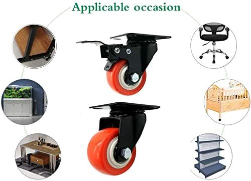 Z צור עיצוב גלגלים תפוזים פו גלגלים מסתובבים עם סט החלפת גלגלים של ריהוט בלמים, כבד 15 קג, מיסבים