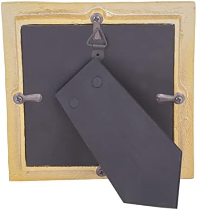 AHC Home & Living 4x4 מסגרת תמונת מתכת זהב - עיצוב חמניות בעבודת יד, עיצוב מוגבל ומגוונת של קרס