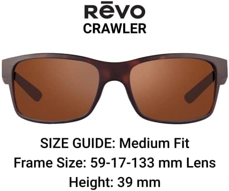 משקפי שמש של Revo משקפי שמש: מסגרת גלישת ספורט מלבן מלבן מקוטב, מסגרת צב מט עם עדשת כונן