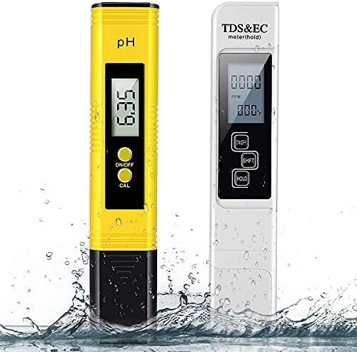 מטר Qulit pH ומטר TDS, בודק איכות מים דיגיטלי, 0-9990 ומדידת טמפרטורה 0.01 PH דיוק גבוה