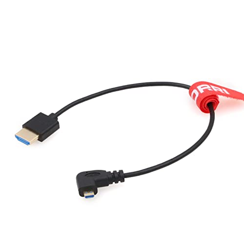 DRRRI מהירות גבוהה 8K זווית שמאל מיקרו HDMI ל- HDMI 2.1 כבל עבור Sony F55 A7S A7S3 A74 BMPCC4K CRANE3S