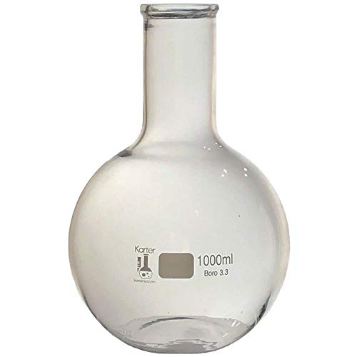 בקבוק רותח 1000 מל, 3.3 בורו. זכוכית, תחתית שטוחה, קרטר מדעי 250C4