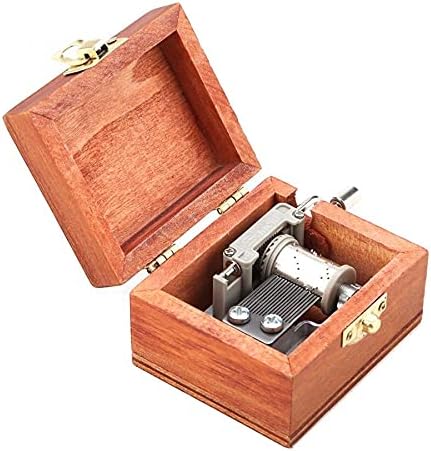 Tfiiexfl מיני קופסת מוסיקה מעץ קופסת מוסיקה מתכת רטרו רטרו מיצוג מדגם מכני מתנה ליום הולדת קישוטי בית