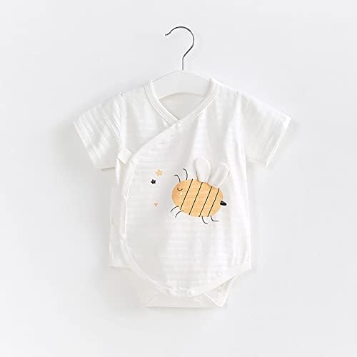 תינוק קיץ חולצה קיץ פעוט קריקטורה דפוס מוצק צבע לנשימה סרבל תינוקות מקרית בית מתאים חולצות