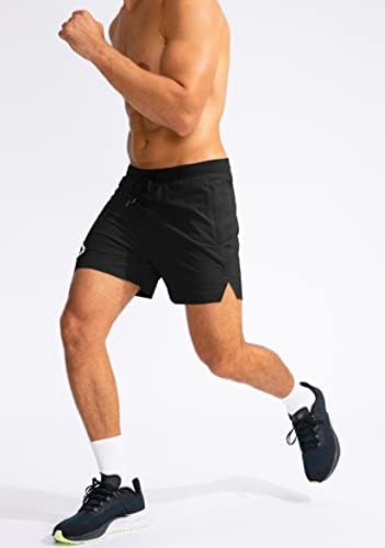 גברים של אימון מכנסי ריצה 5 אינץ קל משקל מהיר יבש כדורגל כושר ספורט מכנסיים קצרים לגברים עם 3 כיסים