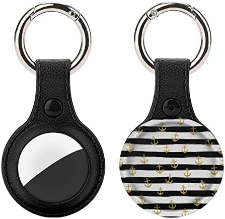 זהב עוגן גליטר שחור ולבן פס מקרה עבור איירטאג עם מחזיק מפתחות מגן גשש כיסוי אבזר עבור מפתחות