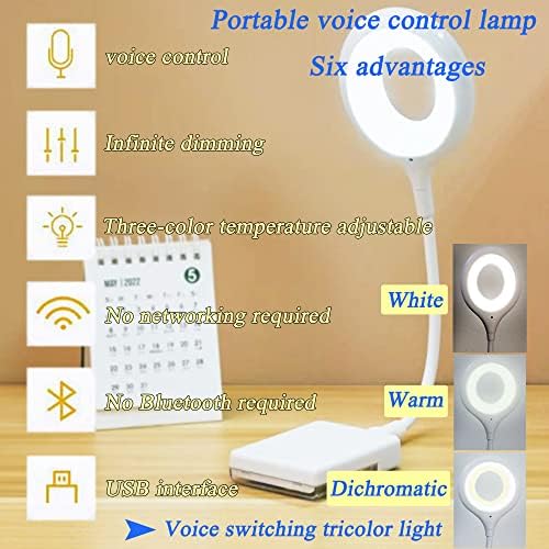 ZLMC USB שליטה קולית אור לילה, מנורת שליטה קולית אינטליגנטית, LED LED קטן קריאה לילה אור בקרה