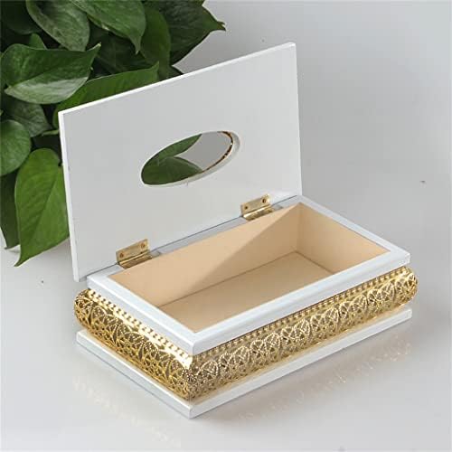 XDCHLK קופסת רקמות בסגנון אירופאי עץ לבן קופסת רקמות זהב קופסת בית קופסת מפיות מגירת יצירת