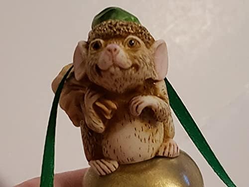 ניל אייר עיצוב ג'ינגל פעמון סלע סנטה קלאוס עכבר עם קישוט כובע ירוק