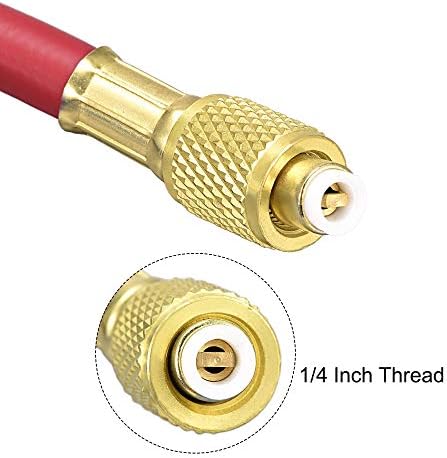 צינור טעינה קירור UXCELL, 1/4 חוט SAE 4.92ft אורך 600PSI צינורות HVAC, לתחזוקת קירור מזגן ביתי, אדום